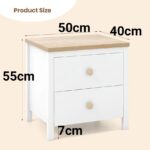 Dimensions de la table de nuit en bois rouge Velena