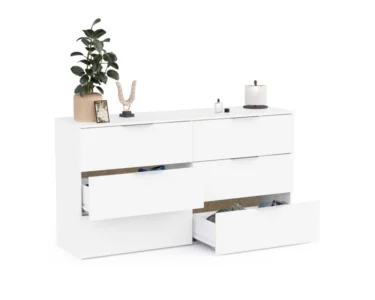 Commode white 6 tiroirs