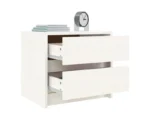Table de nuit white 2 tiroirs mélamine
