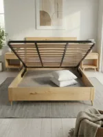 Lit coffre scandinave en hêtre