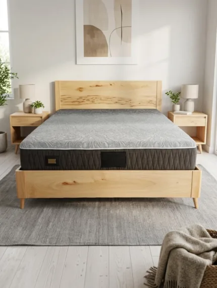 Lit coffre scandinave en hêtre