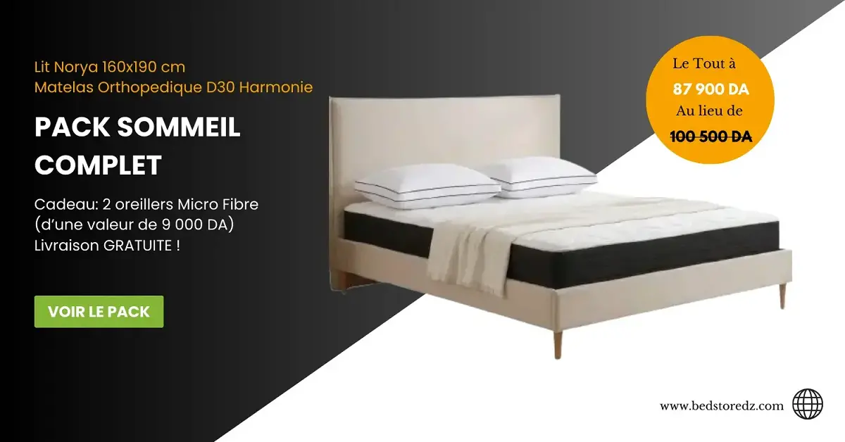 Pack lit, matelas et 2 oreillers